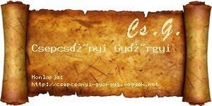 Csepcsányi Györgyi névjegykártya