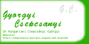 gyorgyi csepcsanyi business card