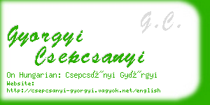 gyorgyi csepcsanyi business card